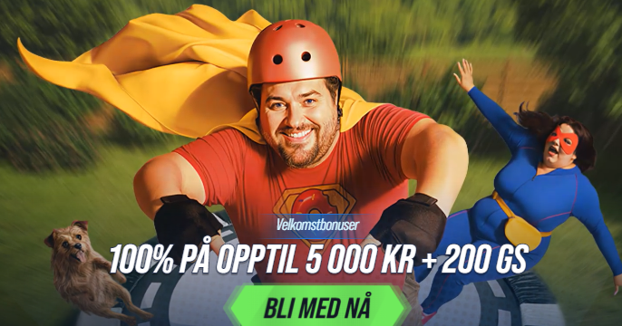 Velkomstbanner for Casino Vegas Hero i Norge
